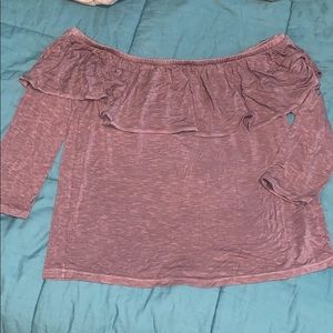 Purple/mauve off the shoulder American Eagle top